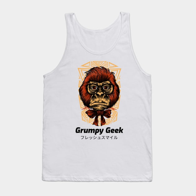 Grumpy Geek Monkey Joke Tank Top by BradleyHeal